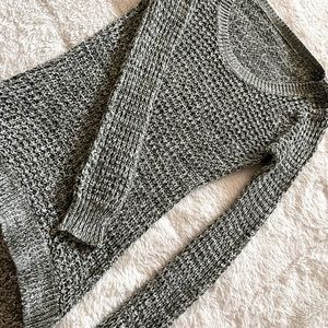 Green Scoop Neck Sweater Top